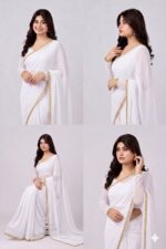 Ethereal Ivory Pearl Saree